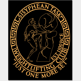 Sisyphean Task Weightlifting Club - Greek Mythology, Gym Meme, Bodybuilding Posters and Art